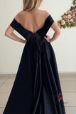 Simple Light Blue Satin Prom dresses with Pockets, Evening Dresses, SP694 | party dresses | evening dresses | formal dresses | evening gowns | www.simidress.com