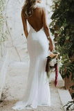 Simple Mermaid Lace Spaghetti Straps Long Wedding Dress, Bridal Gowns, SW500 | cheap lace wedding dresses | vintage wedding dresses | ivory wedding dresses | www.simidress.com