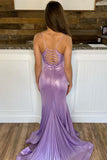 Sparkly Lilac Mermaid Pleated V-neck Long Prom Dresses, Evening Gown, SP714 | mermaid prom dress online | cheap prom dresses | evening dresses | www.simidress.com