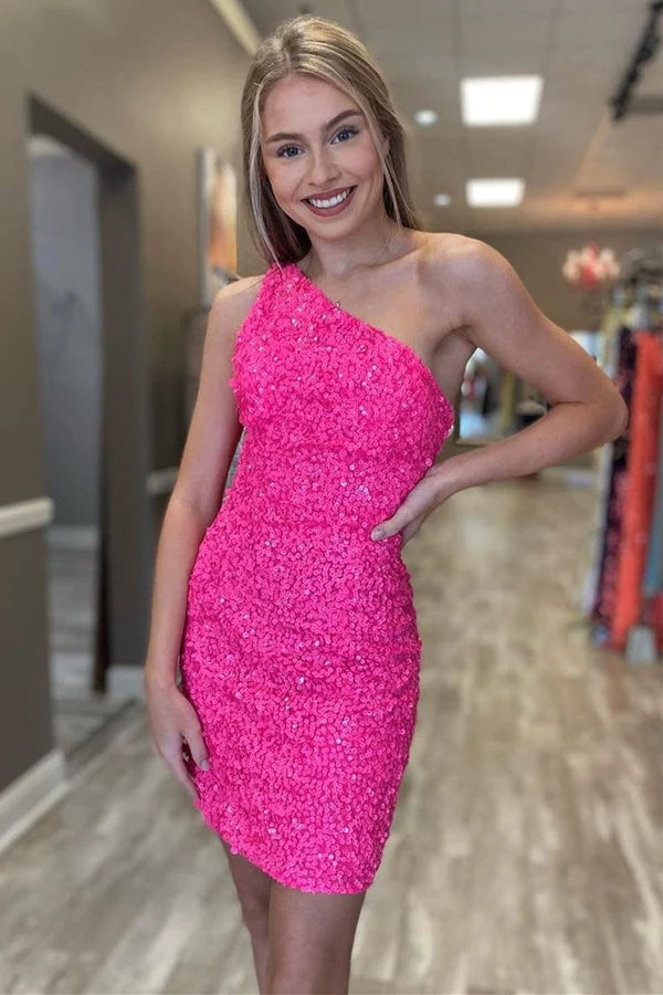 Sparkly Sequins One Shoulder Tight Homecoming Dress SH622 | Simidress Sparkly Sequins One Shoulder Tight Homecoming Dress SH622 | Simidress