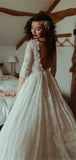 Cheap lace wedding dresses | half sleeves wedding dresses | wedding gowns | bridal gown | simidress.com