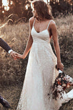 Tulle A-line Lace Open Back Sweep Train Wedding Dresses, Bridal Gown, SW457 | beach wedding dresses | a line wedding dresses | simple wedding dresses | www.simidress.com