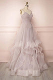 simple prom dresses | floor length prom dresses | a line tulle prom dress | www.simidress.com