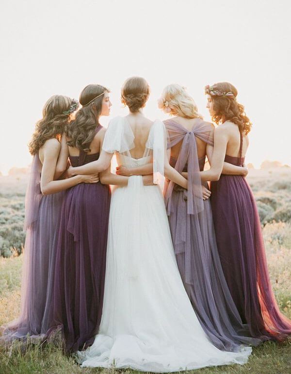 purple mismatched bridesmaid dresses Dark Purple Convertible Bridesmaid Dresses Tulle Mauve Mismatched Bridesmaid Dresses SheerGirl
