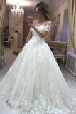 Tulle Lace Ball Gown Off-the-Shoulder Sweetheart Wedding Dresses, SW508 | cheap lace wedding dresses | ball gown wedding dress | bridal outfit | www.simidress.com