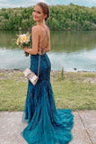 Tulle Lace Mermaid Spaghetti Straps Prom Dresses, Long Formal Dresses, SP766 | mermaid prom dresses | long formal dresses | vintage prom dress | www.simidress.com