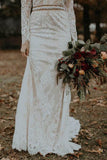 Vintage Lace Mermaid Long Sleeves Backless Wedding Dresses, Bridal Gown, SW430 | mermaid lace wedding dress | cheap lace wedding dress | bridal gowns | www.simidress.com