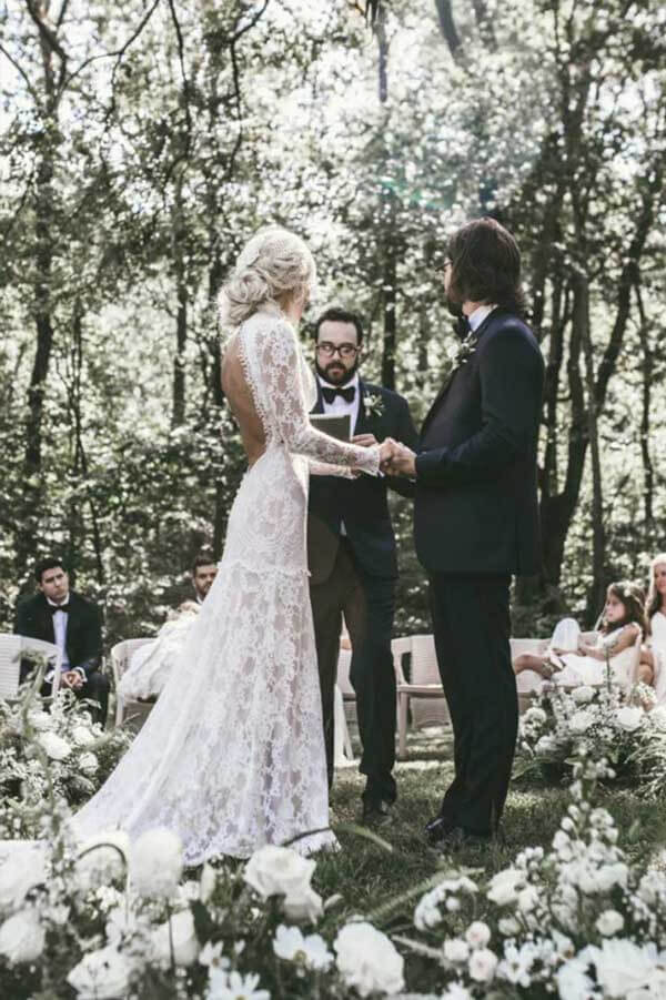 ​Vintage Sheath High Neck Long Sleeves Lace Wedding Dresses, Bridal Gown, SW529 | cheap wedding dresses | summer wedding dresses | lace wedding dresses | www.simidress.com​