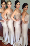 Beading Sweet Heart Sexy Mermaid Inexpensive Long Bridesmaid Dresses for Wedding Party