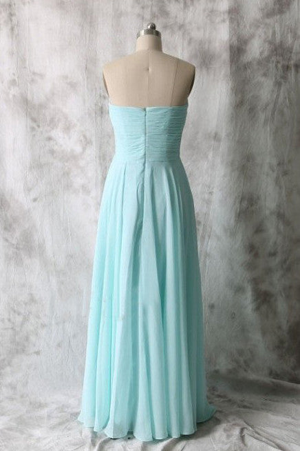 Long Blue Bridesmaid Dresses,Chiffon Bridesmaid Dress,Simple Bridesmaid Dress,SVD472