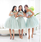 Dusty Green Short Bridesmaid Dress,Tulle Bridesmaid Dress,Mismatched Bridesmaid Dress,SVD477