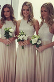 2017 O Neck Lace Top Bridesmaid Dresses,Long Wedding Party Gowns,SVD496