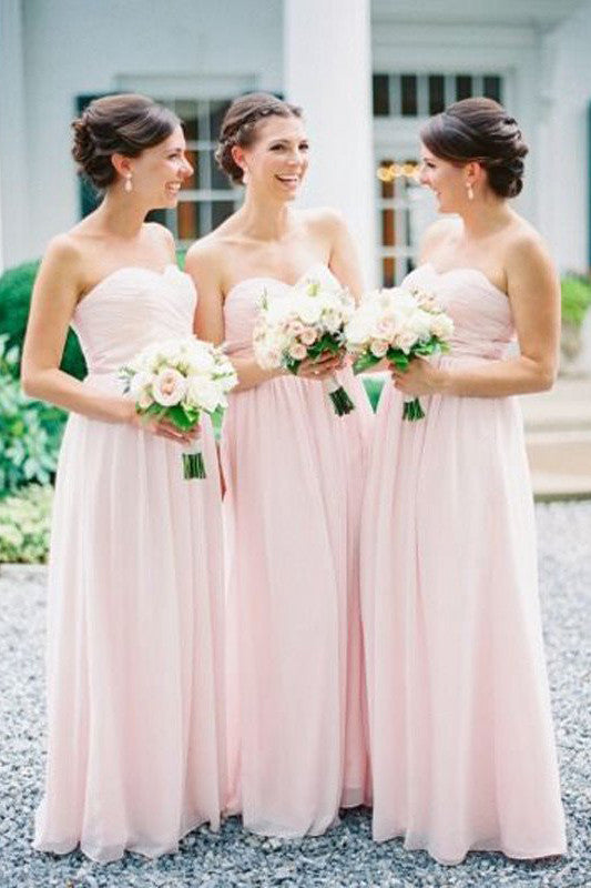 Chiffon Long Bridesmaid Dresses,Pink Bridesmaid Dress,Bridesmaid Gowns – Simidress