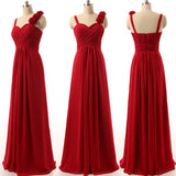 Chiffon Bridesmaid Dress,Long Bridesmaid Dress,Burgundy Bridesmaid Dress,SVD601