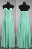 Chiffon Long Bridesmaid Dresses,Mint Bridesmaid Dress,Sweetheart Bridesmaid Dress,SVD604