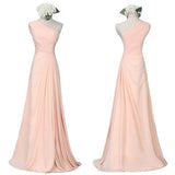 One Shoulder Bridesmaid Dress,Long Chiffon Bridesmaid Dress,Cheap Prom Dress,SVD605