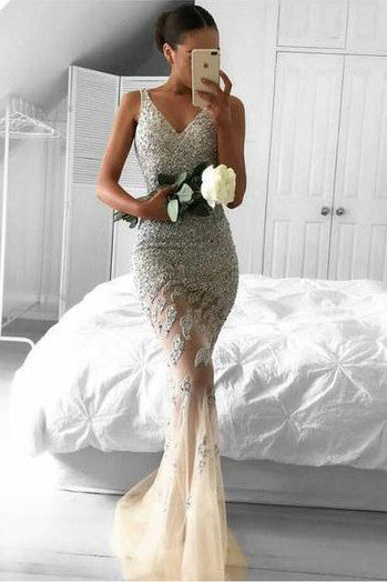 Long Mermaid Evening Prom Dresses,Custom Cheap Lace Party Dress,Formal Prom Dress