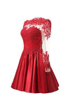 Long Sleeves A Line Homecoming Dresses With Appliques,SVD586