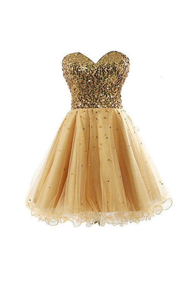 Sexy Sweetheart Homecoming Dress with Sequins,Short Prom Gowns,SVD588