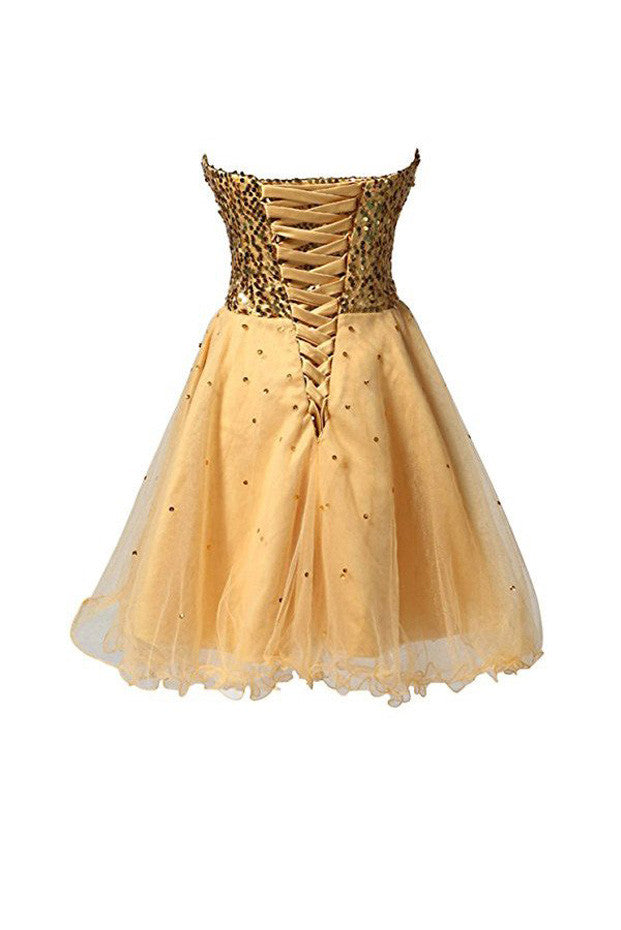 Sexy Sweetheart Homecoming Dress with Sequins,Short Prom Gowns,SVD588