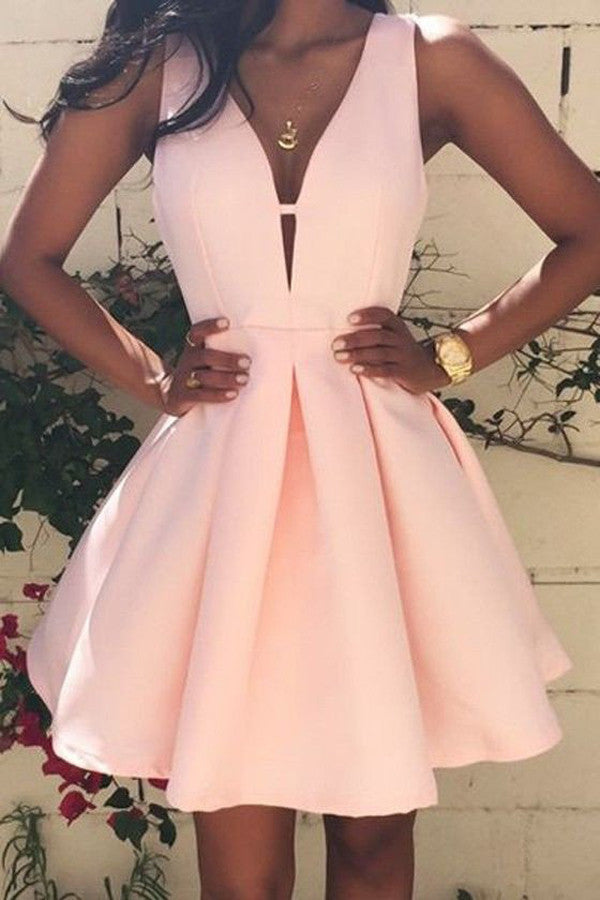 Pink Short Prom Dresses,A-line Homecoming dress,Party Dress for Girls – Simidress