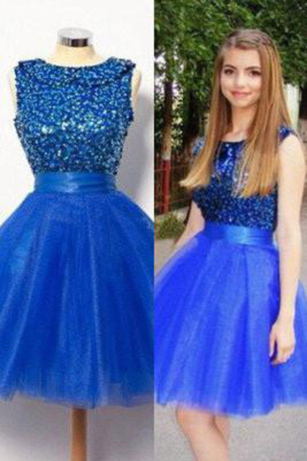 sachin and babi light blue dress Royal Blue - Homecoming Dresses main image 1