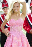 Hot Pink Lace Homecoming dress,Short prom Dresses,Party dress for girls,SVD592