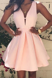 Fabulous Pink Homecoming Dresses,Satin Short Prom Dresses,Graduation Dresses,SH75