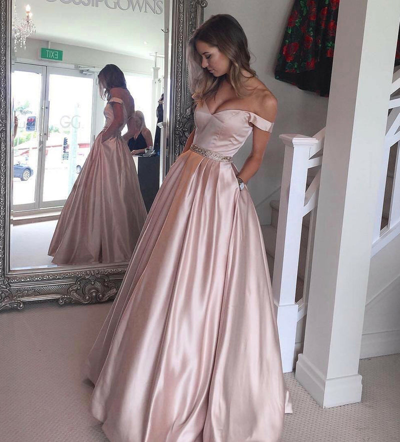 Off the Shoulder Prom Dresses,Long Party Dress,Graduation Prom Dresses,Pageant Dresses, M34