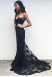 Black Sweetheart Mermaid Lace Prom Dress,Chic Prom Dress,Party Prom Gowns,SVD313