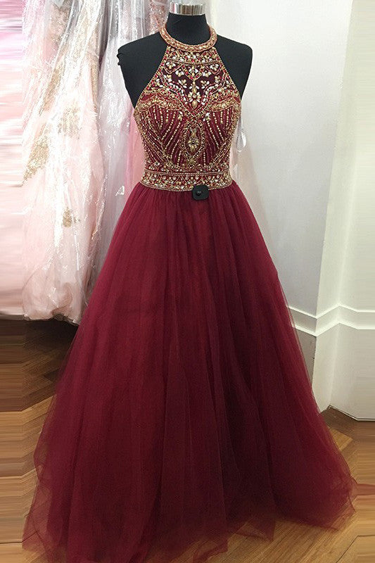 Wine Red Long Evening Dress For Wedding Party Strapless Lace Up Engagement  Gowns Beading Satin Prom Dresses - Evening Dresses - AliExpress
