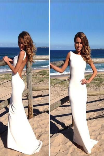 Long Backless Sheath Prom Dress Evening Dress Prom Gowns SD304
