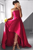 New Arrival of Fuchsia Pleated Strapless High Low Prom Dress SD310