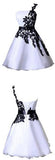 Black Lace One Shoulder Homecoming Dresses,Cute Short Prom Dresses,M56