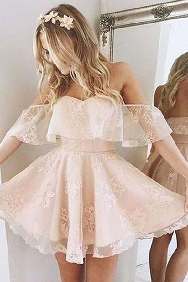 cute dresses for graduation Ivory Off the Shoulder Homecoming Dresses hc150 Ivory / US14 engagement party 18 Cute Graduation Dresses for