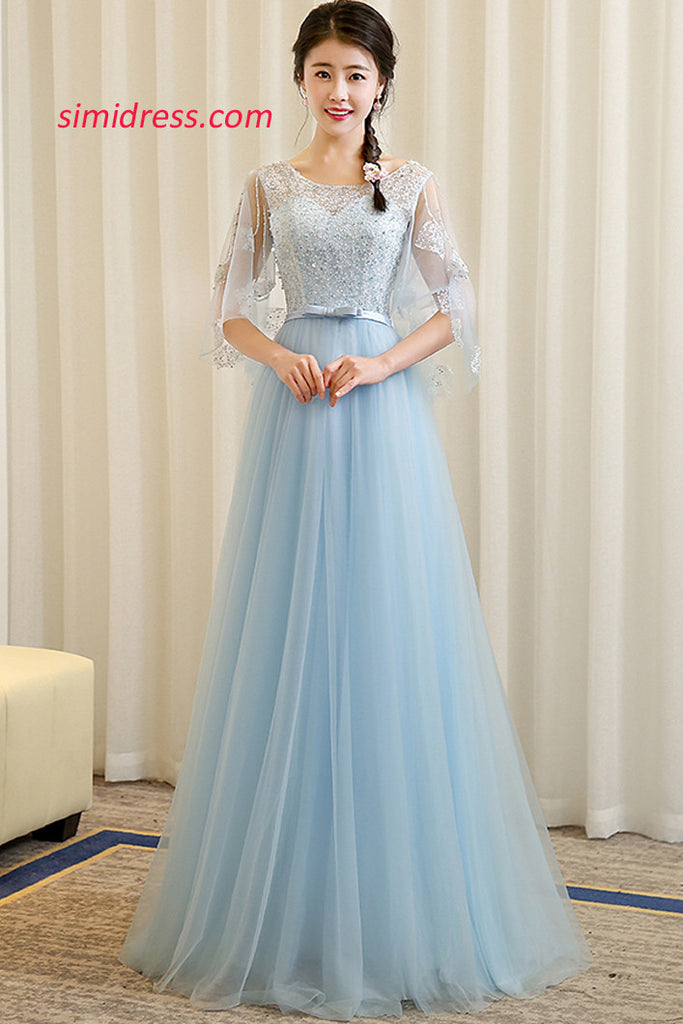 prettiest prom dresses 2017 Prom Dresses,2017 Ball-gown Princess Lace V-neck Long-sleeves Tulle Off-the-shoulder Elegant Evening Dresses