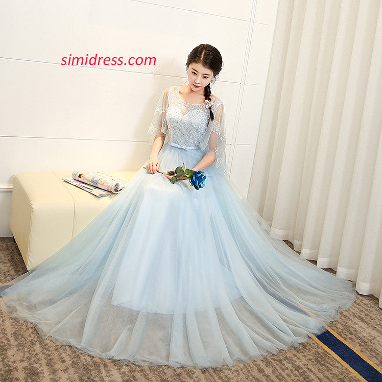 2017 dresses for prom Cinderella White Prom Dresses 2017 Ball Gown Off-The-Shoulder Short Sleeve Butterfly Appliques Flower Chapel