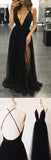 2 pieces prom dress side slit prom Dress,long prom dress,party dresses,Prom Gown,SVD306
