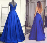 Backless Prom Dress,Charming Prom Gowns,Spaghetti Strap Prom Dress,A-Line Evening Dress, M6