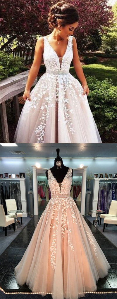 Long Prom Dresses, A Line Wedding Dresses, V Neck Long Sexy Prom Dress,SP450