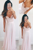 simidress Pink Chiffon Long Prom Dresses, Elegant Prom Gowns,Homecoming Dresses