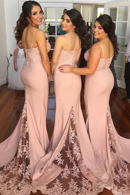 Pink Bridesmaid Dresses Long Bridesmaid Gowns Wedding Party