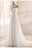 Sweetheart Chiffon Wedding Dress, Wedding Gown with Handmade Flowers