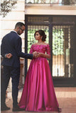 Long Sleeves Prom Evening Gowns with Appliques,Gorgeous Off Shoulder Prom Dress,SVD431