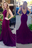 Burgundy Backless Prom Dress,Long prom dress,Formal prom Dresses,Evening Dress,SVD441