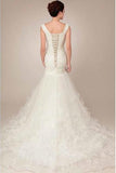 Simple Long Wedding Gowns,Deep V Neck Off the Shoulder Mermaid Wedding Dresses,Bridal Dresses,SVD520
