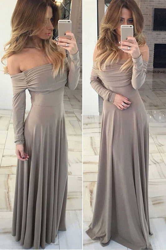 Off Shoulder Evening Dress,Long Chiffon Prom Dress,Simple Prom Dresses –  Simidress
