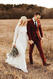 Ivory mermaid Long Sleeves Backless Beach Wedding Dresses, SW365 | Weddings | wedding dresses | bridal gowns | wedding gowns | wedding 2020 | lace wedding dresses | white wedding dresses | Ivory wedding dresses | mermaid wedding dresses | wedding dresses cheap | wedding party dresses | boho wedding dresses | simple wedding dresses | wedding dresses near me | wedding ideas | beach wedding dresses | wedding dresses online | Simidress