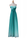 Green Real Beauty Peacock Gradient Chiffon Long Prom Dresses,Sexy Evening Gowns, M33