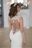 Lace See Through Mermaid Wedding Dresses,Sexy Long Wedding Gowns,Cheap Bridal Dresses,SVD535